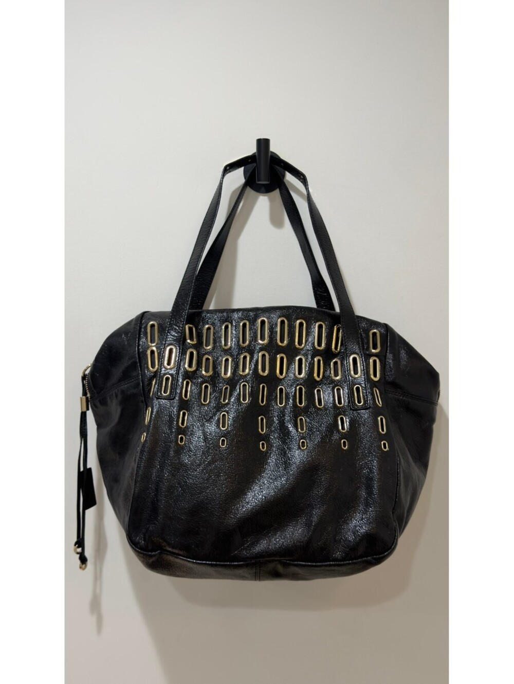 JIMMY CHOO - Dessy Patent Leather Tote, Black